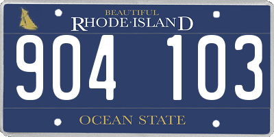 RI license plate 904103