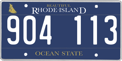 RI license plate 904113
