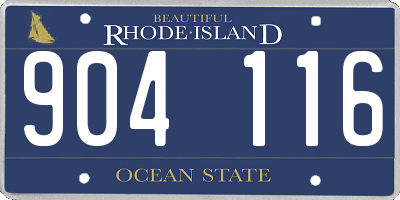 RI license plate 904116