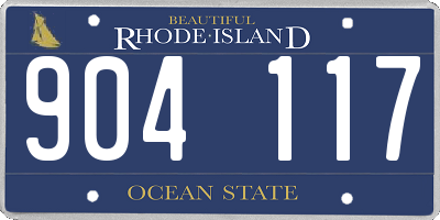 RI license plate 904117