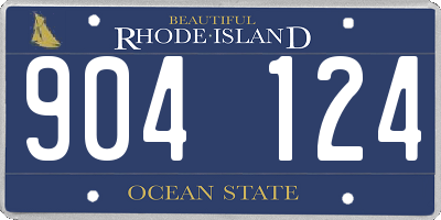 RI license plate 904124