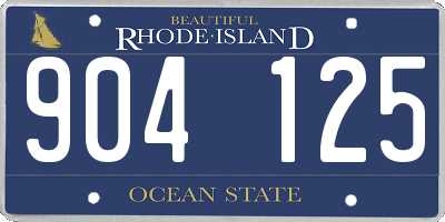 RI license plate 904125