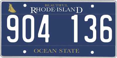 RI license plate 904136