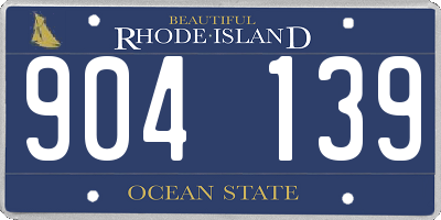 RI license plate 904139