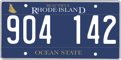 RI license plate 904142