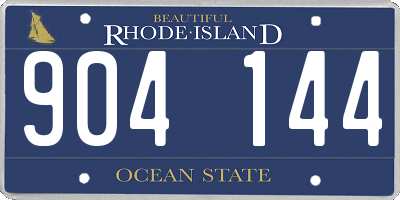 RI license plate 904144