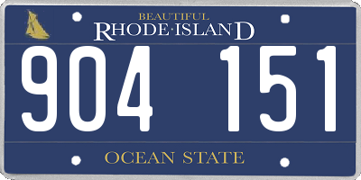 RI license plate 904151