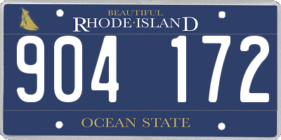 RI license plate 904172