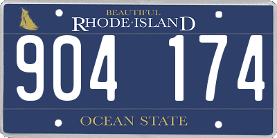 RI license plate 904174