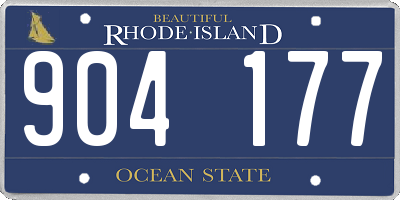 RI license plate 904177