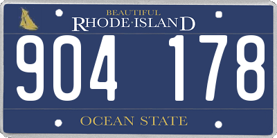 RI license plate 904178