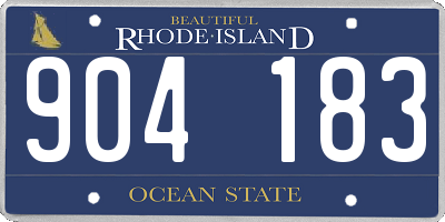 RI license plate 904183