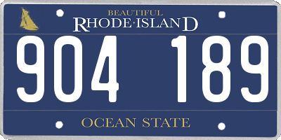 RI license plate 904189