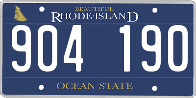 RI license plate 904190