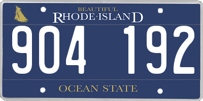 RI license plate 904192