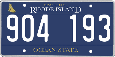 RI license plate 904193
