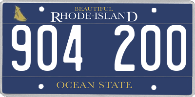 RI license plate 904200