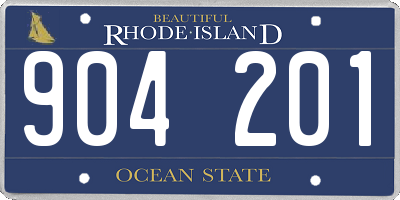 RI license plate 904201