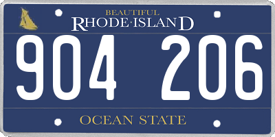 RI license plate 904206