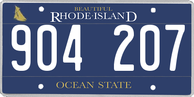 RI license plate 904207