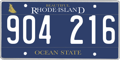 RI license plate 904216