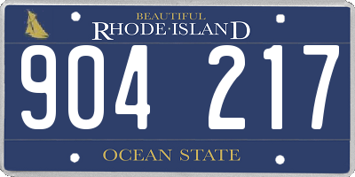 RI license plate 904217