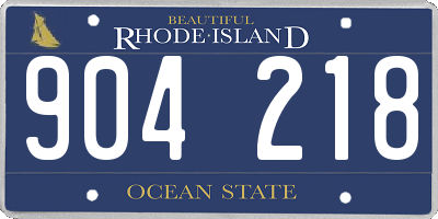 RI license plate 904218