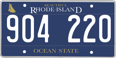 RI license plate 904220