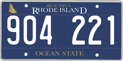RI license plate 904221