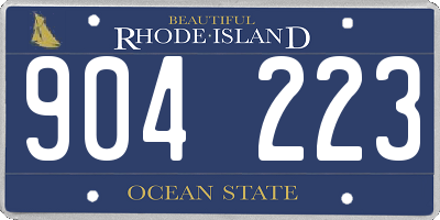 RI license plate 904223