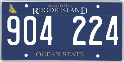 RI license plate 904224