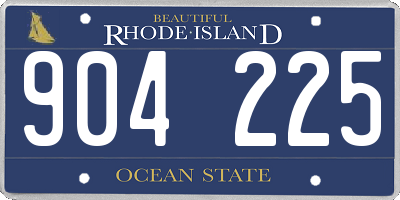 RI license plate 904225