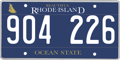 RI license plate 904226