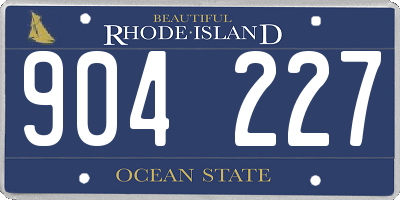 RI license plate 904227