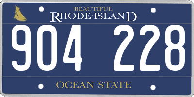 RI license plate 904228