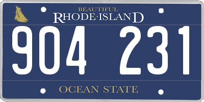 RI license plate 904231