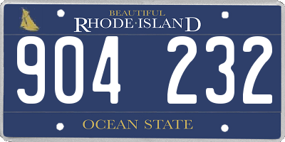 RI license plate 904232