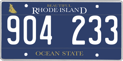 RI license plate 904233