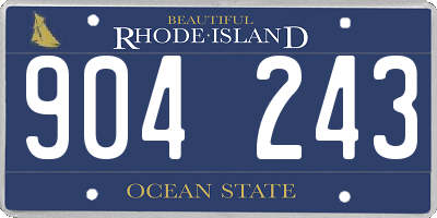 RI license plate 904243