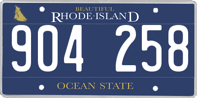 RI license plate 904258
