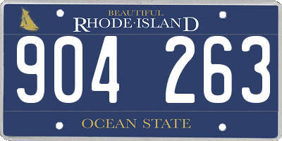 RI license plate 904263