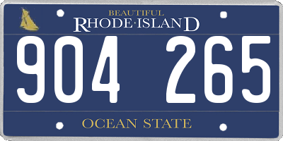 RI license plate 904265
