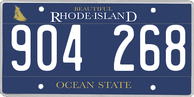 RI license plate 904268