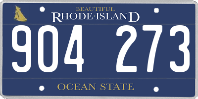 RI license plate 904273