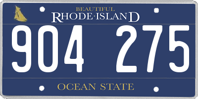 RI license plate 904275