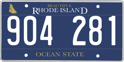 RI license plate 904281