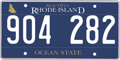 RI license plate 904282