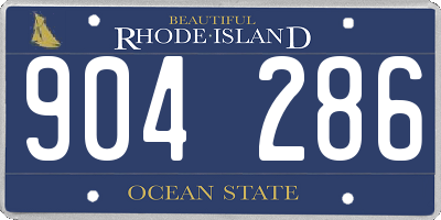 RI license plate 904286