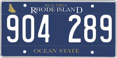 RI license plate 904289