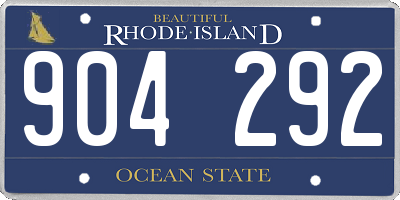 RI license plate 904292